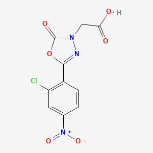 molecular formula C10H6ClN3O6 B1394372 [5-(2-Chloro-4-nitrophenyl)-2-oxo-1,3,4-oxadiazol-3(2H)-yl]acetic acid CAS No. 1216502-69-0