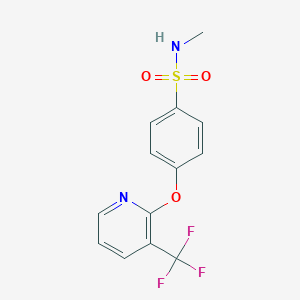 molecular formula C13H11F3N2O3S B1394374 N-Methyl-4-((3-(trifluoromethyl)pyridin-2-yl)oxy)benzenesulfonamide CAS No. 1227955-09-0