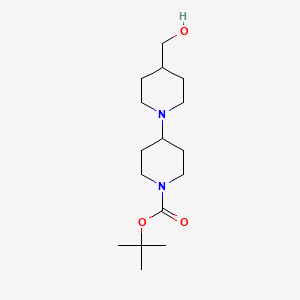 molecular formula C16H30N2O3 B1394375 tert-Butyl 4-(hydroxymethyl)-[1,4'-bipiperidine]-1'-carboxylate CAS No. 1215788-48-9