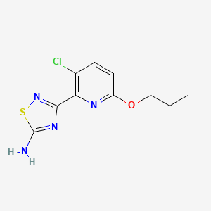 molecular formula C11H13ClN4OS B13943750 3-(3-Chloro-6-isobutoxypyridin-2-yl)-1,2,4-thiadiazol-5-amine CAS No. 1179361-13-7