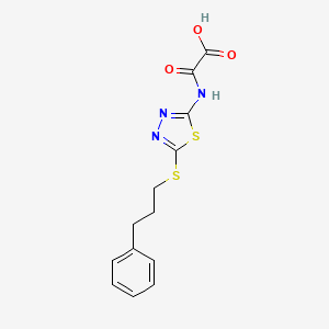 molecular formula C13H13N3O3S2 B1394377 Oxo({5-[(3-phenylpropyl)thio]-1,3,4-thiadiazol-2-yl}amino)acetic acid CAS No. 1158451-21-8
