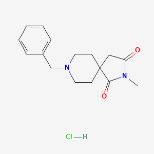 molecular formula C16H21ClN2O2 B13943771 2-methyl-8-benzyl-2,8-Diazaspiro[4.5]decane-1,3-dione hydrochloride CAS No. 1463-53-2