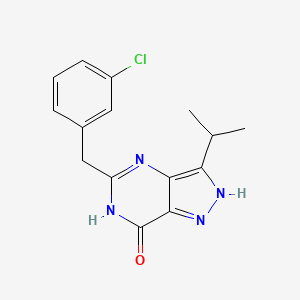 molecular formula C15H15ClN4O B13943779 5-(3-Chlorobenzyl)-3-isopropyl-1,6-dihydro-pyrazolo[4,3-d]pyrimidin-7-one 