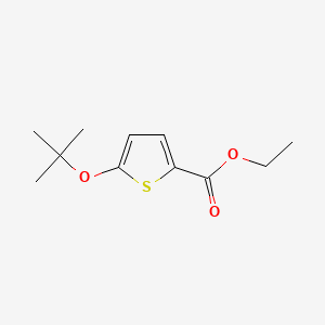 molecular formula C11H16O3S B13943793 2-Thiophenecarboxylic acid, 5-(1,1-dimethylethoxy)-, ethyl ester CAS No. 55162-42-0