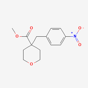 molecular formula C14H17NO5 B1394381 4-(4-Nitro-benzyl)-tetrahydro-pyran-4-carboxylic acid methyl ester CAS No. 1229626-92-9