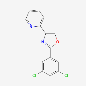 molecular formula C14H8Cl2N2O B13943817 Pyridine, 2-[2-(3,5-dichlorophenyl)-4-oxazolyl]- CAS No. 502422-27-7