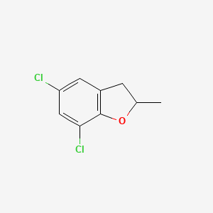 molecular formula C9H8Cl2O B13943826 5,7-Dichloro-2-methyl-2,3-dihydro-1-benzofuran CAS No. 54932-85-3