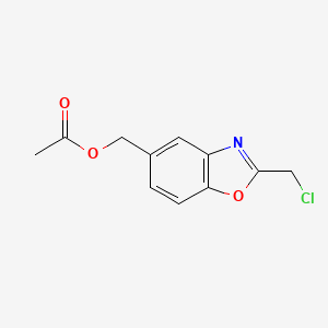 molecular formula C11H10ClNO3 B1394385 [2-(Chloromethyl)-1,3-benzoxazol-5-yl]methyl acetate CAS No. 1221791-61-2
