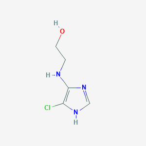molecular formula C5H8ClN3O B13943855 2-((4-Chloro-1H-imidazol-5-yl)amino)ethanol 