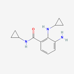 molecular formula C13H17N3O B13943893 3-amino-N-cyclopropyl-2-(cyclopropylamino)benzamide 