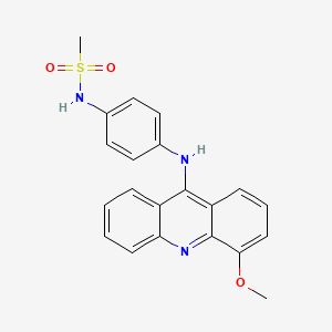 molecular formula C21H19N3O3S B13943896 Methanesulfonanilide, 4'-((4-methoxy-9-acridinyl)amino)- CAS No. 61417-05-8