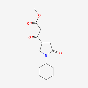 molecular formula C14H21NO4 B1394390 Methyl 3-(1-cyclohexyl-5-oxopyrrolidin-3-yl)-3-oxopropanoate CAS No. 1229623-77-1