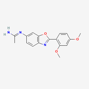molecular formula C17H17N3O3 B13943912 n-[2-(2,4-Dimethoxyphenyl)benzoxazol-6-yl]acetamidine 