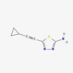 molecular formula C7H7N3S B13943919 5-(Cyclopropylethynyl)-1,3,4-thiadiazol-2-amine 