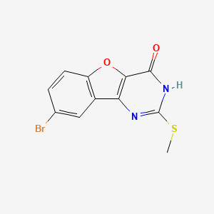 molecular formula C11H7BrN2O2S B13943920 8-bromo-2-(methylthio)benzofuro[3,2-d]pyrimidin-4(3H)-one 