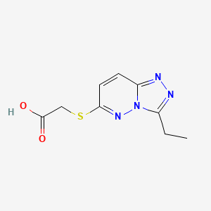 molecular formula C9H10N4O2S B1394395 [(3-乙基[1,2,4]三唑并[4,3-b]哒嗪-6-基)硫代]乙酸 CAS No. 1179379-45-3