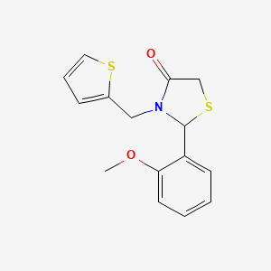 molecular formula C15H15NO2S2 B13943968 2-(2-Methoxy-phenyl)-3-thiophen-2-ylmethyl-thiazolidin-4-one 