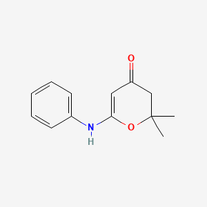 B1394398 6-Anilino-2,2-dimethyl-2,3-dihydro-4H-pyran-4-one CAS No. 1215698-88-6