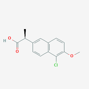 molecular formula C14H13ClO3 B139440 (2S)-2-(5-氯-6-甲氧基萘-2-基)丙酸 CAS No. 89617-86-7