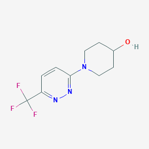 molecular formula C10H12F3N3O B1394401 1-[6-(三氟甲基)吡啶嗪-3-基]哌啶-4-醇 CAS No. 1216801-35-2