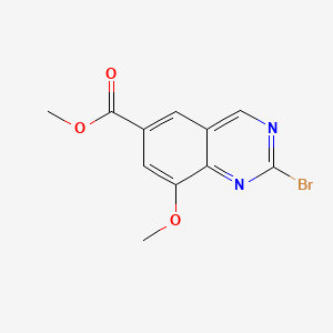 molecular formula C11H9BrN2O3 B13944017 Methyl 2-bromo-8-methoxyquinazoline-6-carboxylate 