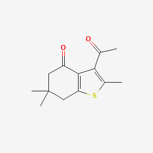 molecular formula C13H16O2S B1394402 3-Acetyl-2,6,6-trimethyl-6,7-dihydrobenzo[b]thiophen-4(5H)-one CAS No. 1215635-35-0