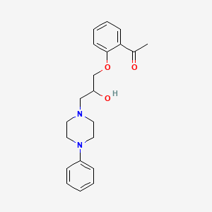 molecular formula C21H26N2O3 B13944020 2'-((2-Hydroxy-3-(4-phenylpiperazinyl))propoxy)acetophenone CAS No. 63990-85-2