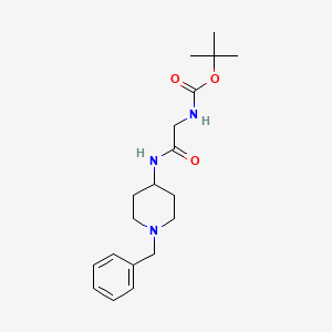 molecular formula C19H29N3O3 B13944029 1-benzyl-4-[N-(tert-butoxycarbonyl)glycyl]aminopiperidine CAS No. 226249-35-0