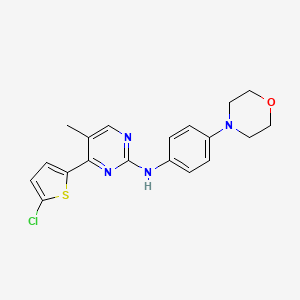 molecular formula C19H19ClN4OS B13944043 [4-(5-Chloro-thiophen-2-yl)-5-methyl-pyrimidin-2-yl]-(4-morpholin-4-yl-phenyl)-amine 