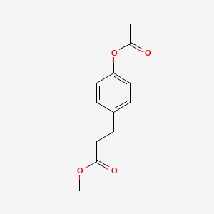 molecular formula C12H14O4 B13944069 Benzenepropanoic acid, 4-(acetyloxy)-, methyl ester CAS No. 54965-55-8