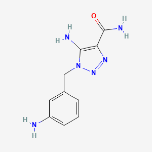molecular formula C10H12N6O B1394409 5-Amino-1-(3-aminobenzyl)-1H-1,2,3-triazole-4-carboxamide CAS No. 1216637-84-1