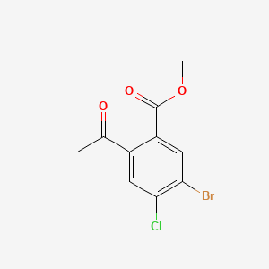 molecular formula C10H8BrClO3 B13944097 Methyl 2-acetyl-5-bromo-4-chlorobenzoate 