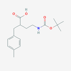 molecular formula C17H25NO4 B1394413 4-[(tert-Butoxycarbonyl)amino]-2-(4-methylbenzyl)-butanoic acid CAS No. 853680-95-2