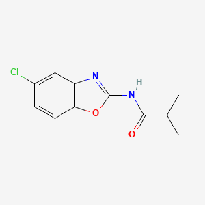 molecular formula C11H11ClN2O2 B13944142 Benzoxazole, 5-chloro-2-(2,2-dimethylacetatamido)- CAS No. 64037-19-0