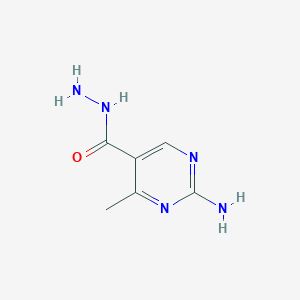 molecular formula C6H9N5O B1394419 2-Amino-4-methylpyrimidine-5-carbohydrazide CAS No. 947592-75-8