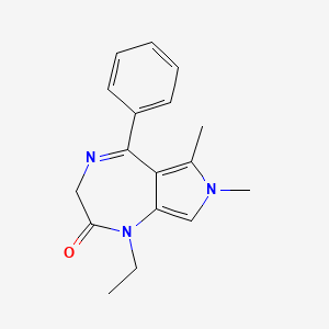 molecular formula C17H19N3O B13944199 Pyrrolo(3,4-e)(1,4)diazepin-2(1H)-one, 3,7-dihydro-6,7-dimethyl-1-ethyl-5-phenyl- CAS No. 57436-06-3