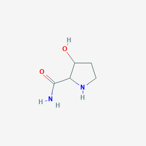 molecular formula C5H10N2O2 B13944218 2-Pyrrolidinecarboxamide, 3-hydroxy- 