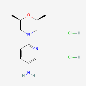 molecular formula C11H19Cl2N3O B1394429 6-[(2R,6S)-2,6-二甲基吗啉-4-基]吡啶-3-胺二盐酸盐 CAS No. 1282295-12-8