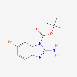 molecular formula C12H14BrN3O2 B13944410 tert-butyl 2-amino-6-bromo-1H-benzimidazole-1-carboxylate 