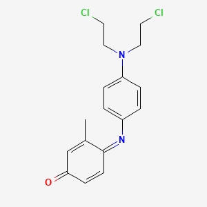 molecular formula C17H18Cl2N2O B13944437 N-(4'-Di-2''-chloroethylaminophenyl)-3-methylbenzoquinoneimine CAS No. 64048-66-4