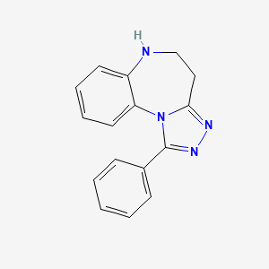 molecular formula C16H14N4 B13944487 4H-s-Triazolo(4,3-a)(1,5)benzodiazepine, 5,6-dihydro-1-phenyl- CAS No. 54028-94-3
