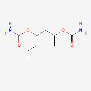 molecular formula C9H18N2O4 B13944513 2,4-Heptanediol, dicarbamate CAS No. 63834-26-4
