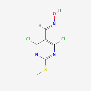 molecular formula C6H5Cl2N3OS B1394454 4,6-二氯-2-(甲硫基)嘧啶-5-甲醛肟 CAS No. 33097-12-0
