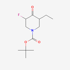 molecular formula C12H20FNO3 B13944550 tert-Butyl 3-ethyl-5-fluoro-4-oxopiperidine-1-carboxylate 