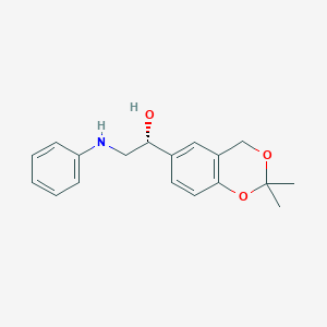 molecular formula C18H21NO3 B1394456 (1S)-2-Anilino-1-(2,2-dimethyl-4H-1,3-benzodioxin-6-yl)ethanol CAS No. 1287234-00-7