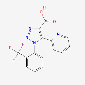 molecular formula C15H9F3N4O2 B1394465 5-(pyridin-2-yl)-1-[2-(trifluoromethyl)phenyl]-1H-1,2,3-triazole-4-carboxylic acid CAS No. 1326844-83-0