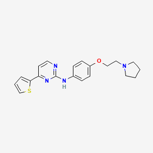 molecular formula C20H22N4OS B13944650 n-(4-(2-(Pyrrolidin-1-yl)ethoxy)phenyl)-4-(thiophen-2-yl)pyrimidin-2-amine 