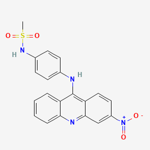 molecular formula C20H16N4O4S B13944703 Methanesulfonanilide, 4'-(3-nitro-9-acridinylamino)- CAS No. 59748-51-5
