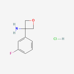 molecular formula C9H11ClFNO B1394472 3-(3-氟苯基)恶烷-3-胺盐酸盐 CAS No. 1332921-18-2