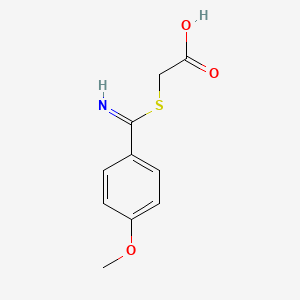 molecular formula C10H11NO3S B13944727 alpha-Imino-p-methoxybenzylmercaptoacetic acid CAS No. 63906-34-3